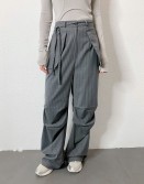 Grey Stripe Slack with Patched Pocket #250304